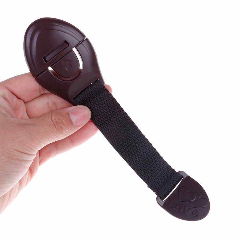 5Pcs OF Lot New Brown Baby Safety Lock Cabinet Door Drawers Refrigerator Toilet Safety Locks For