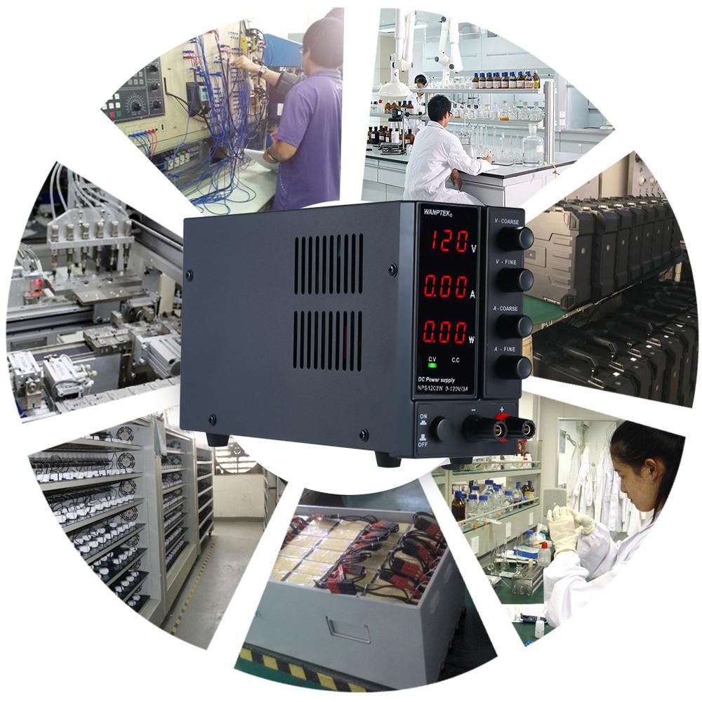 wanptek NPS1203W 0-120V 0-3A Switching DC Power Supply 3 Digits Display LED High Precision Adjustable Mini Power Supply AC 115V/230V 50/60Hz Voltage & Current Regulated Dual Output