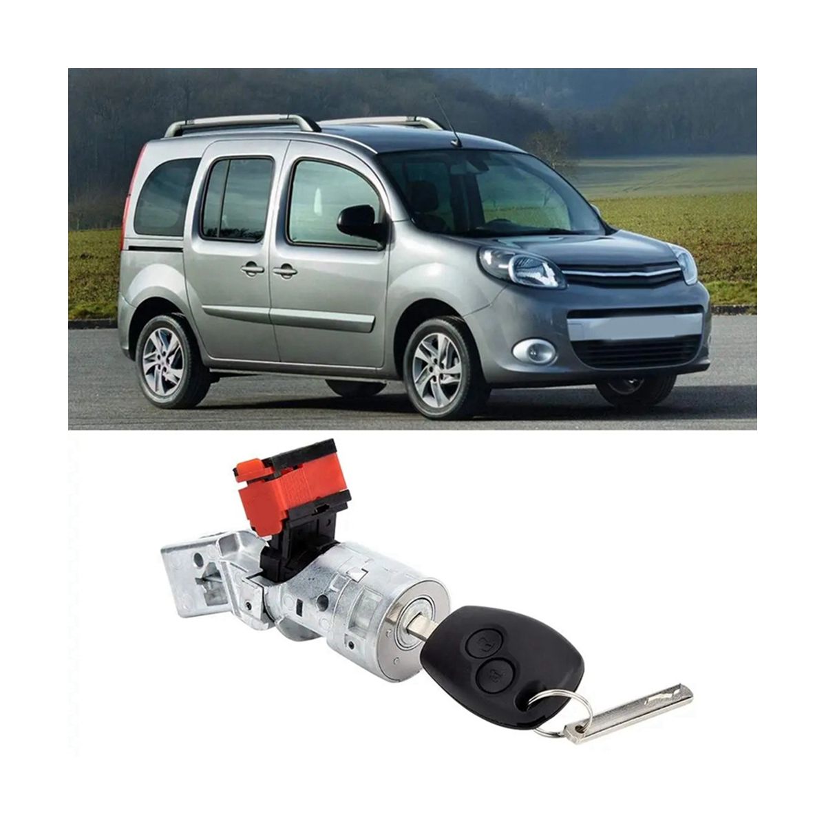 Car Ignition Lock Barrel Starter Switch with Key Ignition Lock Cylinder for Renault 8200214168 806010030R 7701208408