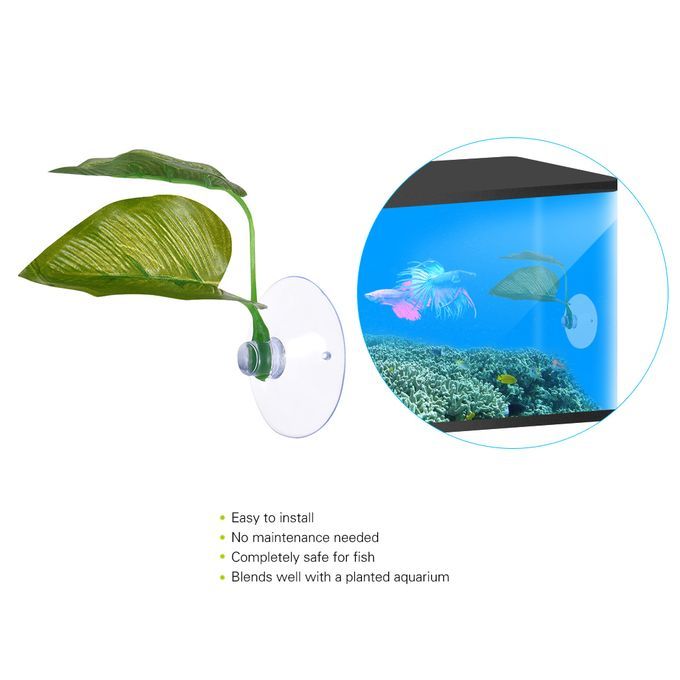 Artificial Plant Leaf Betta Hammock Fish Rest Bed Tropical