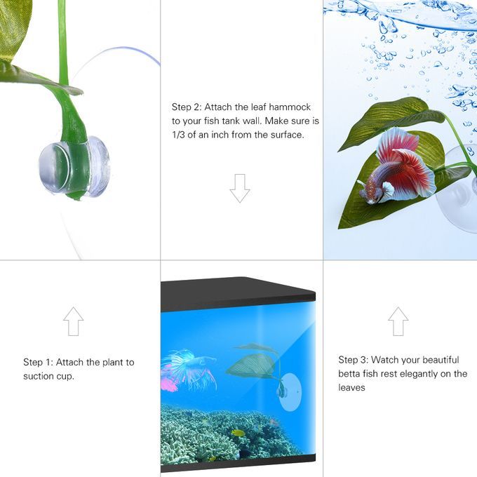 Artificial Plant Leaf Betta Hammock Fish Rest Bed Tropical