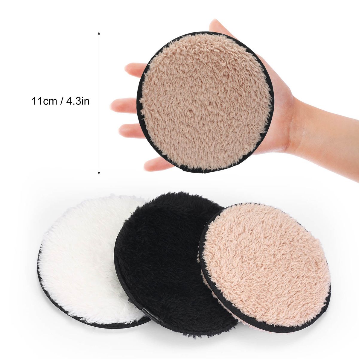 3Pcs Makeup Remover Pads Microfiber Reusable Face Towel