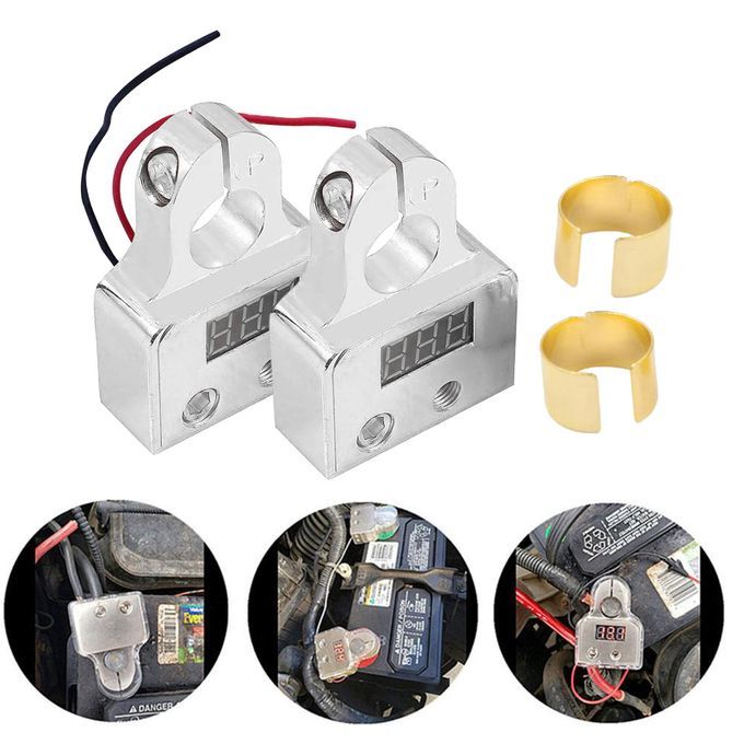 2pcs 0/4/8 Or 10 Gauge Battery Terminals With Shims For Car Silver