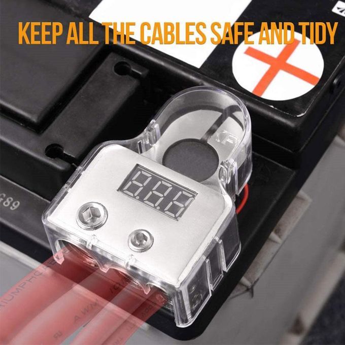 2pcs 0/4/8 Or 10 Gauge Battery Terminals With Shims For Car Silver