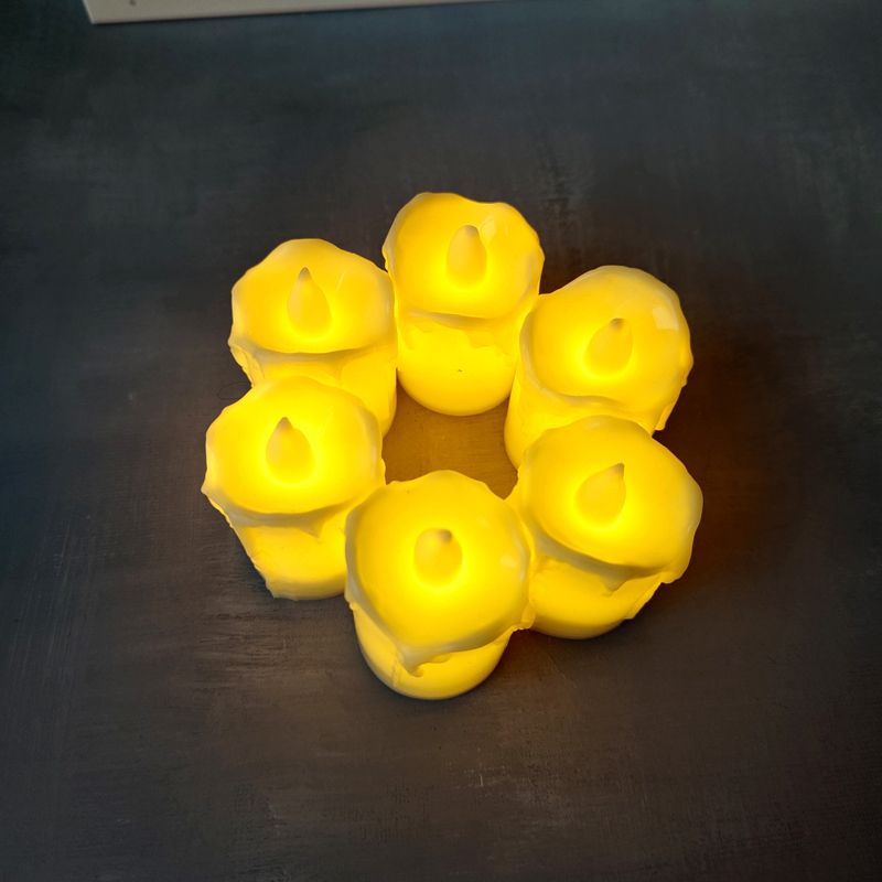 3pcs Battery Powered Led Candl Lights Tearing Flameless
