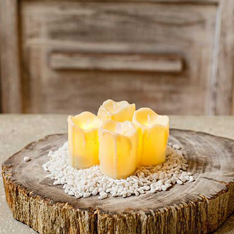 3pcs Battery Powered Led Candl Lights Tearing Flameless
