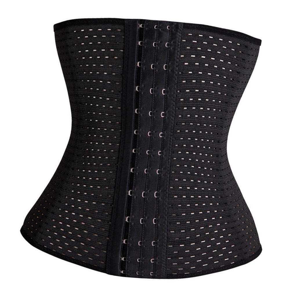 Breathable Waist Tummy Corset Girdle Belt Body Shaper Trainer XS Black