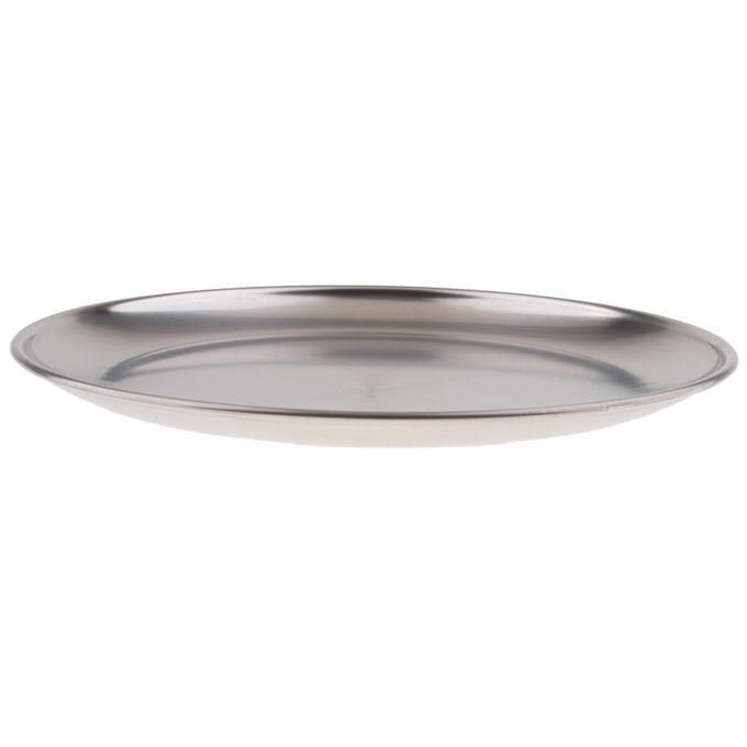 Stainless Steel Round Plate BBQ Grill Meat Dishes Plate Fruit Tray