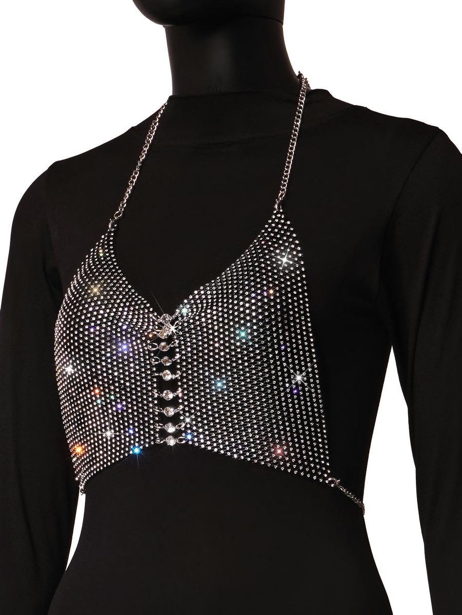 New Slim-fit Backless European And American Rhinestone Camisole Vest