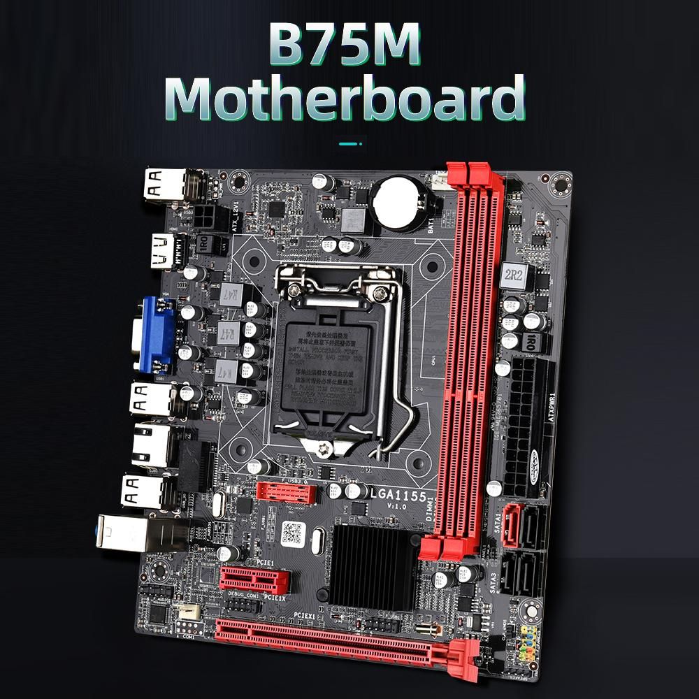 JINGSHA B75M Motherboard Dual DDR3 Memory Slots VGA+HD Display Interfaces Support LGA1155 Core i3/i5/i7 CPU