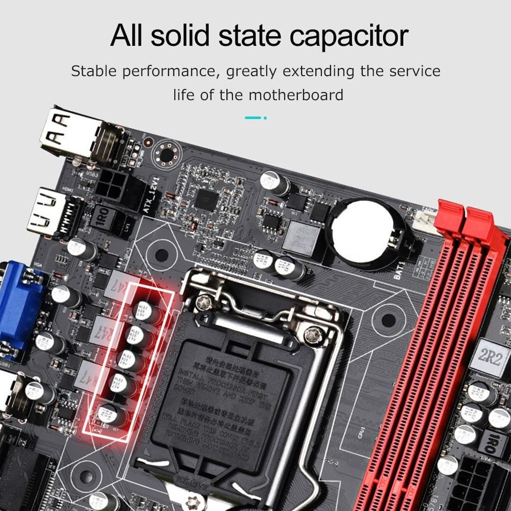 JINGSHA B75M Motherboard Dual DDR3 Memory Slots VGA+HD Display Interfaces Support LGA1155 Core i3/i5/i7 CPU