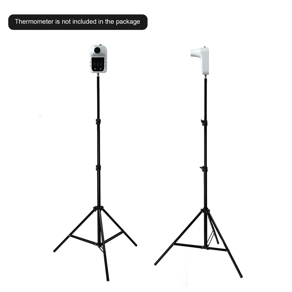 Tripod Bracket Thermometer-Holder Stand Height Adjustable Foldable Multipurpose Tripod for Office Home Supermarket School Entrances Suitable for GP-100 PLUS Wall Mounted Infrared-Thermometer (1.6M, 1/4'' Screw, Black) ( Just 