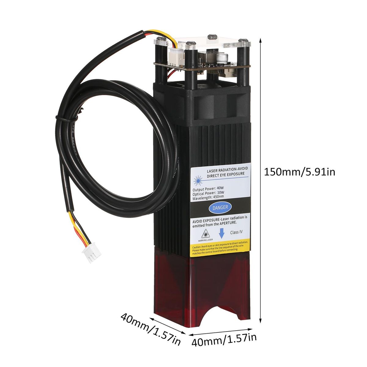 40W Laser Module 10W Optical Power Laser Engraving Module Kit Compressed Spot Fixed-Focus Laser Cutter Compatible with Most Laser Engraver Cutting Machine
