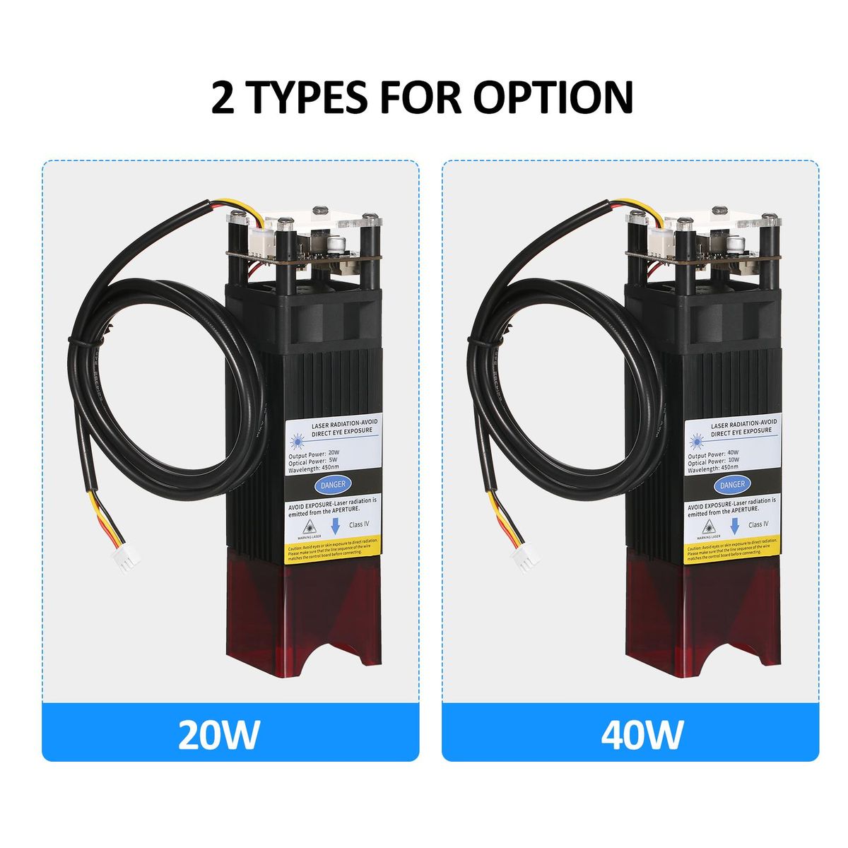 40W Laser Module 10W Optical Power Laser Engraving Module Kit Compressed Spot Fixed-Focus Laser Cutter Compatible with Most Laser Engraver Cutting Machine