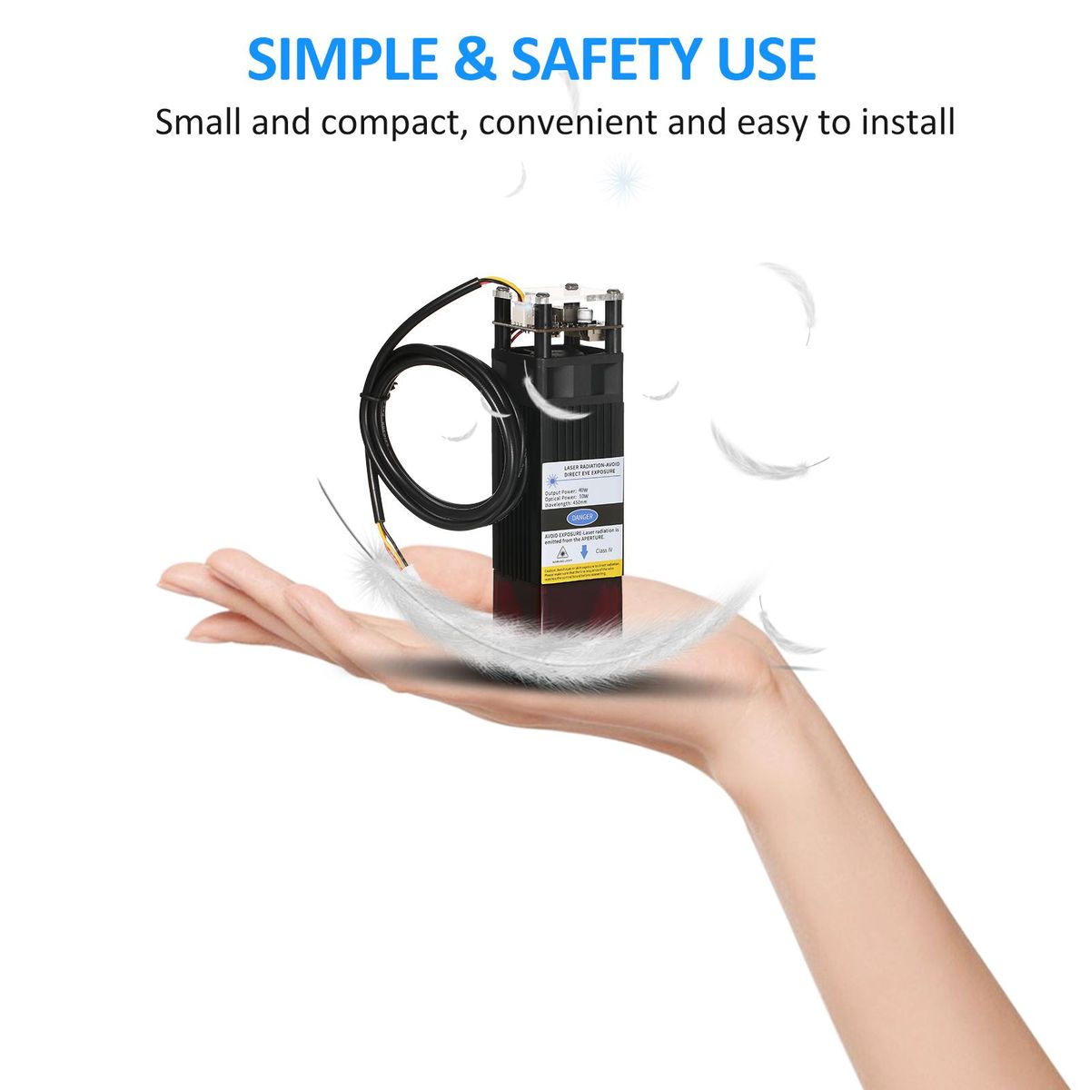 40W Laser Module 10W Optical Power Laser Engraving Module Kit Compressed Spot Fixed-Focus Laser Cutter Compatible with Most Laser Engraver Cutting Machine