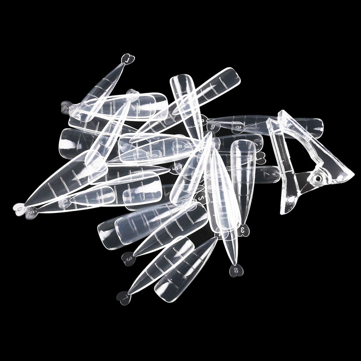 100Pcs Nail Tips With Scale + Nail Clip For Nail Extension