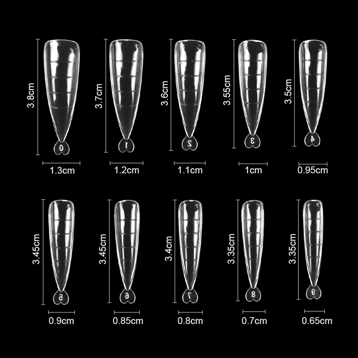 100Pcs Nail Tips With Scale + Nail Clip For Nail Extension