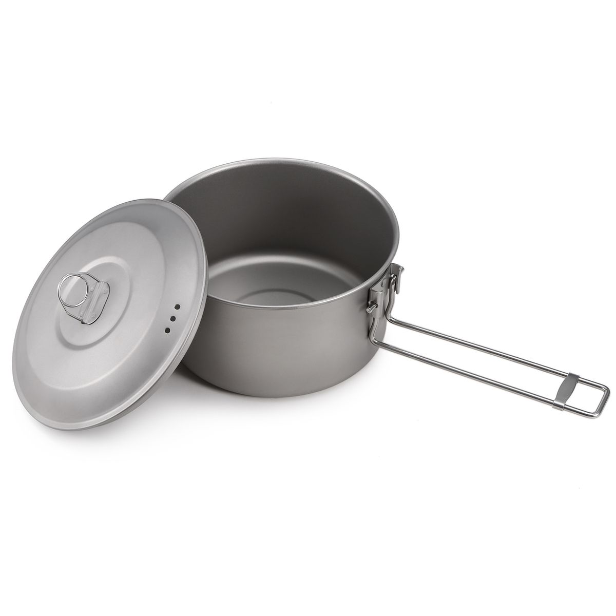 Camping Cookware Set Titanium Pot And Fry Pan Set With Lid