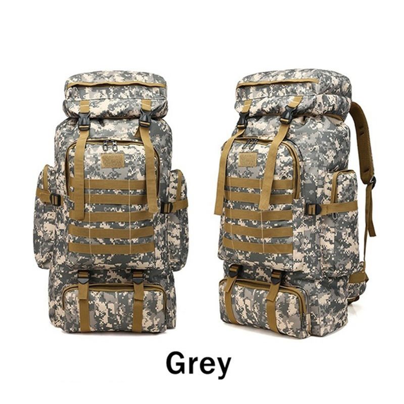 80L Waterproof  Tactical Backpack Military Army Hiking Camping Backpack Travel Rucksack Outdoor Sports Climbing Bag(#army Green)