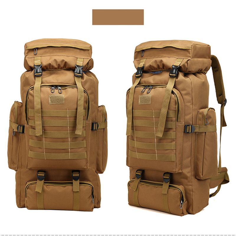80L Waterproof  Tactical Backpack Military Army Hiking Camping Backpack Travel Rucksack Outdoor Sports Climbing Bag(#army Green)