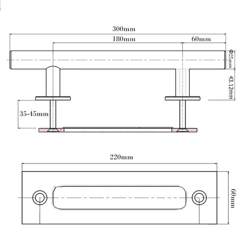 Sliding Barn Door Handle Pull Two-Side Design