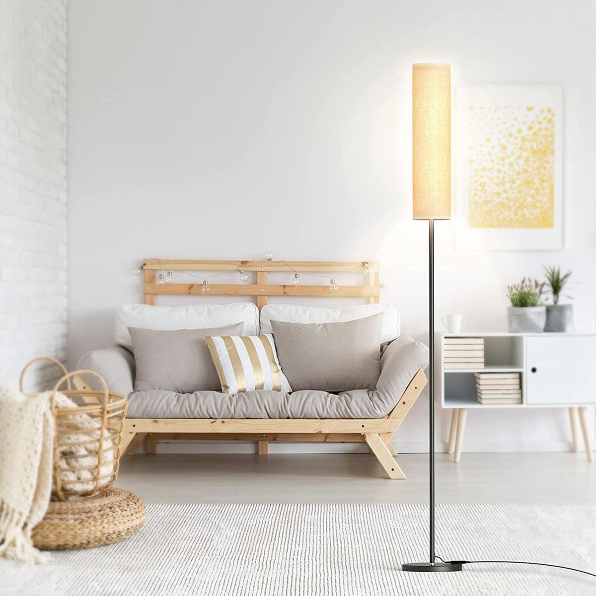126LEDs Floor Lamp 12W 800Lumens Standing Tall Lamp with Magnetic Remote Controller 2800K-7000K Adjustable Color Temperature Stepless Dimming 1H/2H/3H Timing Function Night Light for Living Room Bedroom