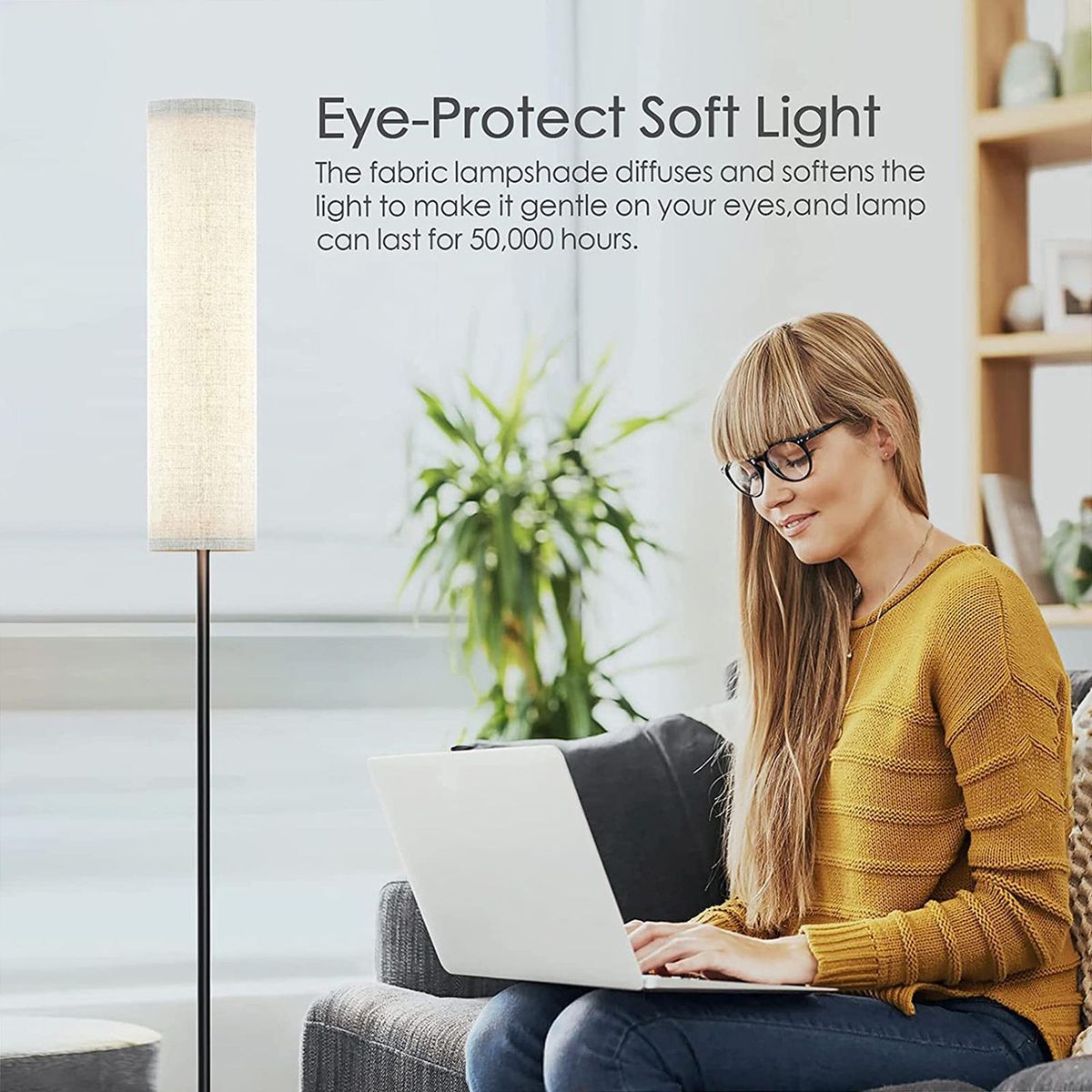 126LEDs Floor Lamp 12W 800Lumens Standing Tall Lamp with Magnetic Remote Controller 2800K-7000K Adjustable Color Temperature Stepless Dimming 1H/2H/3H Timing Function Night Light for Living Room Bedroom