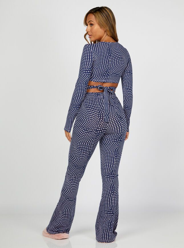 Women Pyjamas Nightwear Set Flowing Polka-Dot