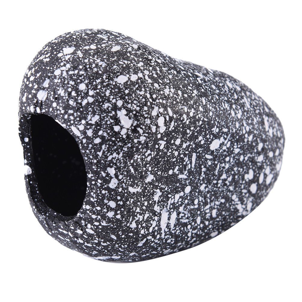 Aquarium Cichlid Stone Ceramics Rock Cave Aquarium Fish Tank Pond Shrimp Breeding Ornament Decor Accessory Decorative Marbles Gray