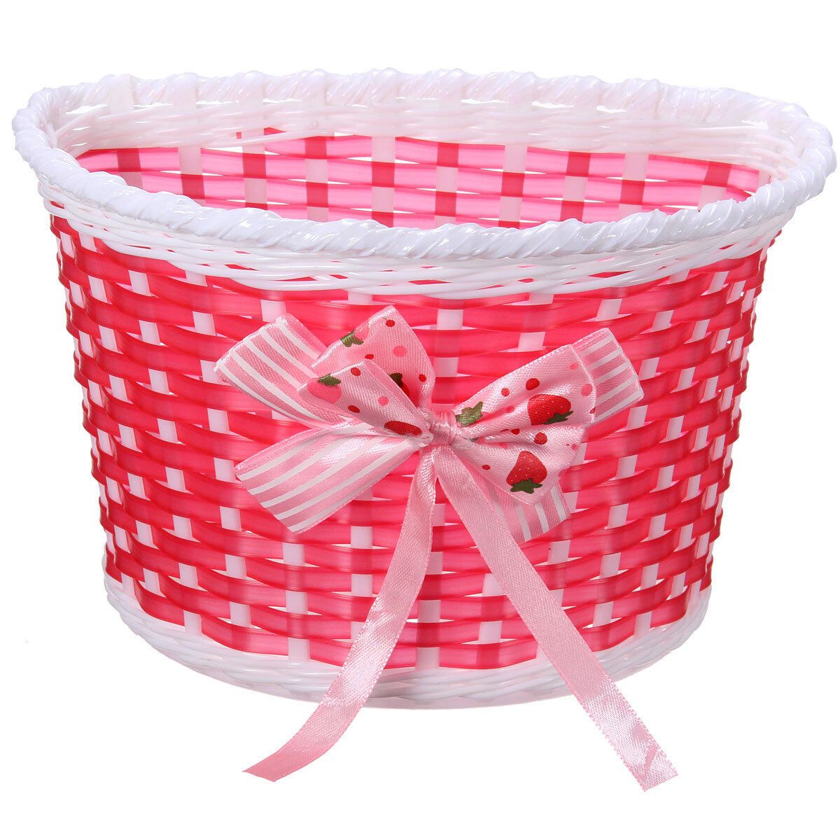 Bike Flowery Front Basket Bicycle Cycle Shopping Stabilizers Children Kids Girls (Red) Gules