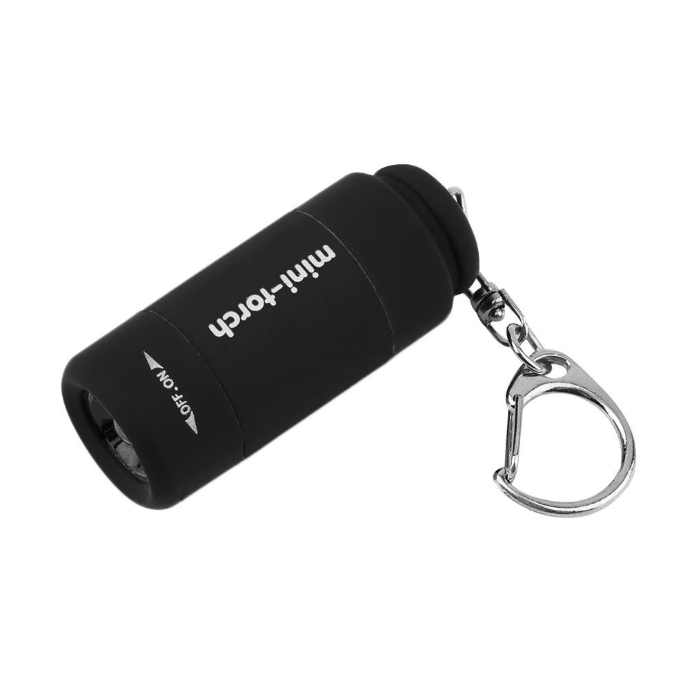 Mini Keychain Torch USB Rechargeable Flashlight Lamp 0.5W 25Lm Electric Torch