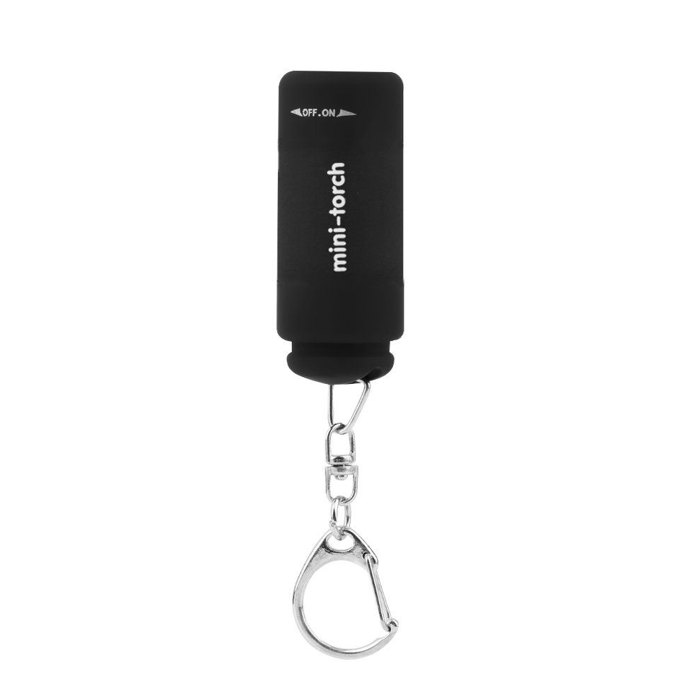 Mini Keychain Torch USB Rechargeable Flashlight Lamp 0.5W 25Lm Electric Torch