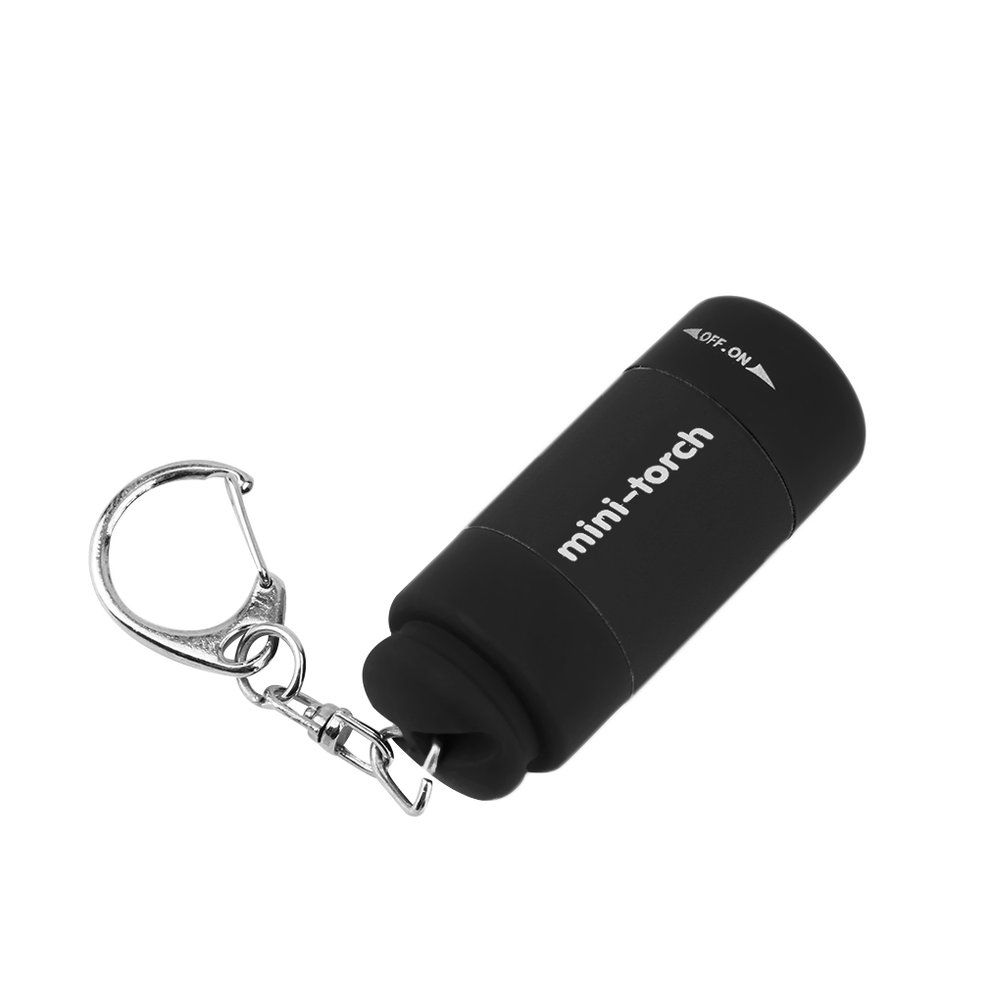 Mini Keychain Torch USB Rechargeable Flashlight Lamp 0.5W 25Lm Electric Torch