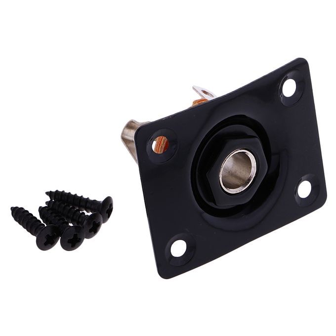 2 Rectangle Indented Guitar Jack Plate Socket Plug For TL ST Electric