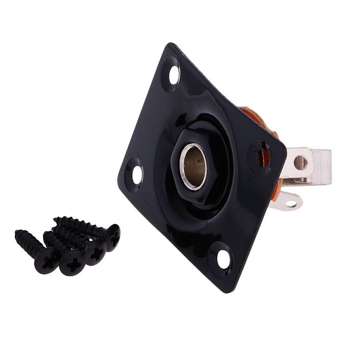2 Rectangle Indented Guitar Jack Plate Socket Plug For TL ST Electric