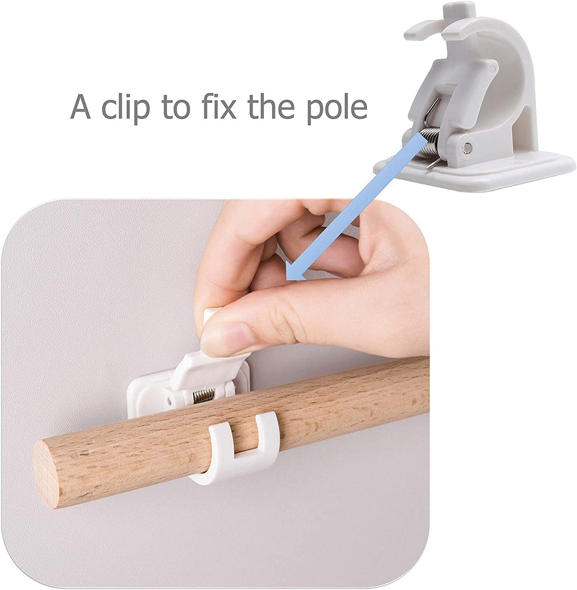 Rod Holder Pipe Clamp Wall Mount With Self Adhesive No