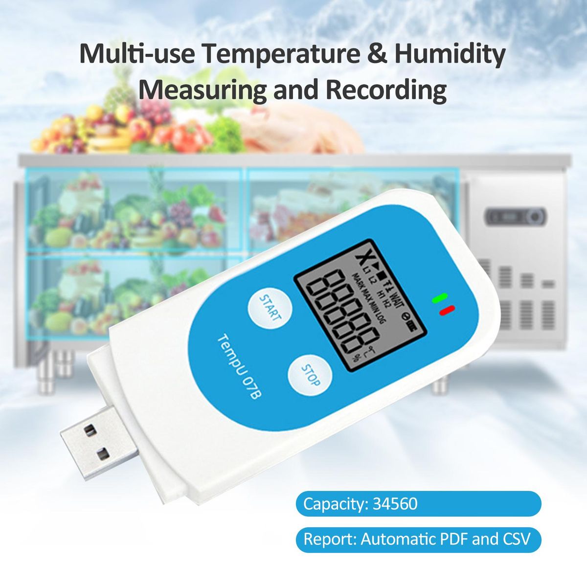 TZ-TempU7B Temperature and Humidity Recorder Reuse Temperature and Humidity Recorder PDF Temperature Recorder