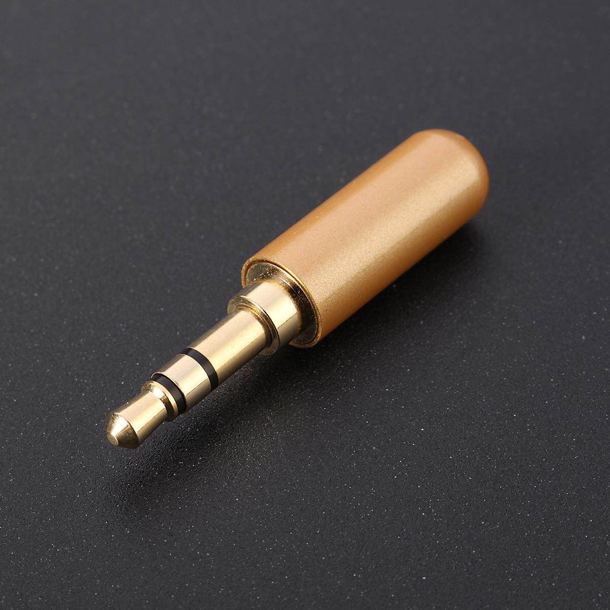 High Quality 3 Pole 3.5mm Male Headphone Jack Plug Metal Audio & Back Cover Orange