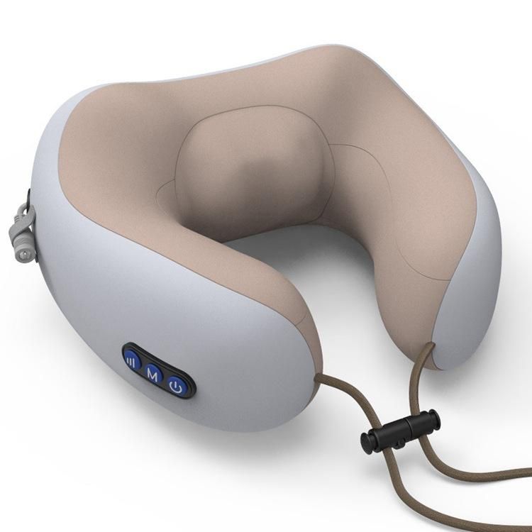 Multifunctional massage pillow shoulder cervical spine neck neck shoulder neck electric massager car neck protector manufacturer wholesale Brown Vibration