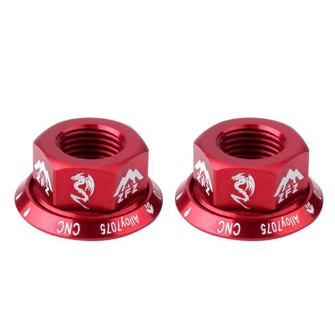 4Pcs Bicycle Hubs Nut M10 Folding Fixed Gear Bike Wheel Hubs Axle Red