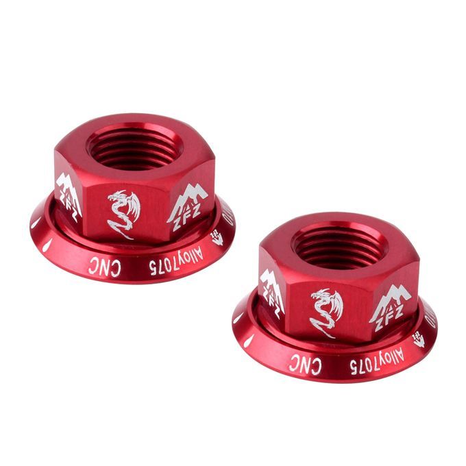 4Pcs Bicycle Hubs Nut M10 Folding Fixed Gear Bike Wheel Hubs Axle Red