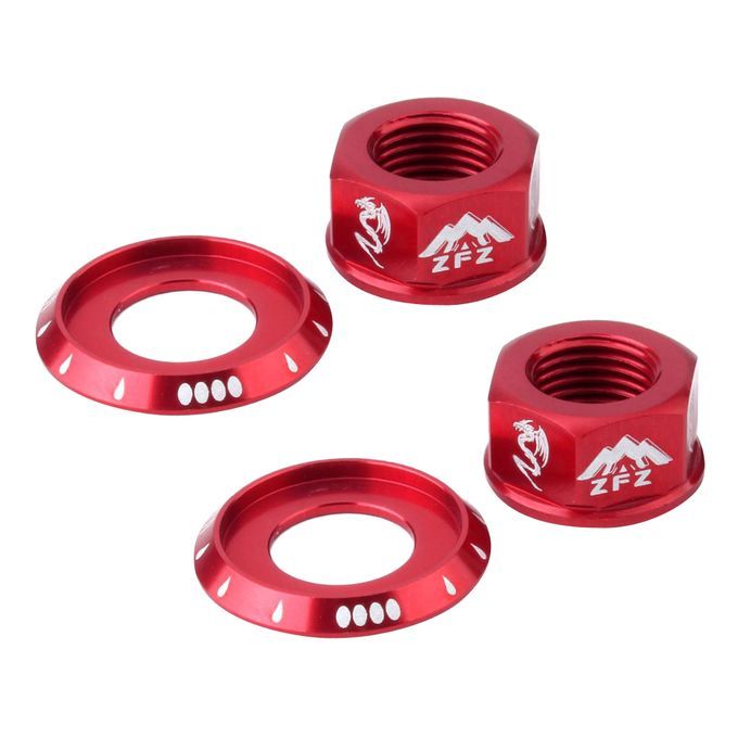4Pcs Bicycle Hubs Nut M10 Folding Fixed Gear Bike Wheel Hubs Axle Red