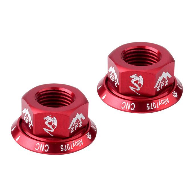 4Pcs Bicycle Hubs Nut M10 Folding Fixed Gear Bike Wheel Hubs Axle Red