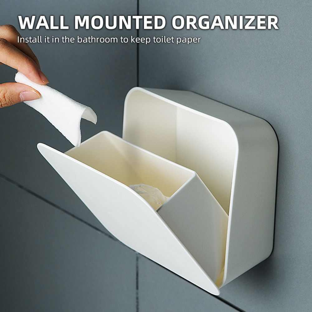 Wall Mounted Storage Box Holder For Q-tip Makeup Pad