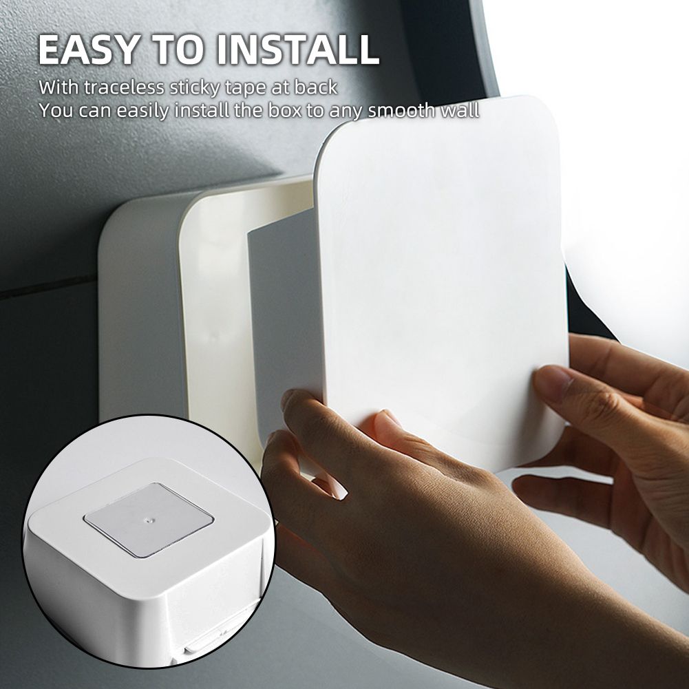 Wall Mounted Storage Box Holder For Q-tip Makeup Pad