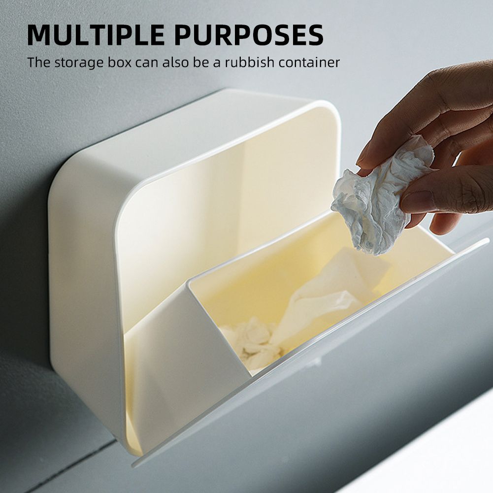 Wall Mounted Storage Box Holder For Q-tip Makeup Pad