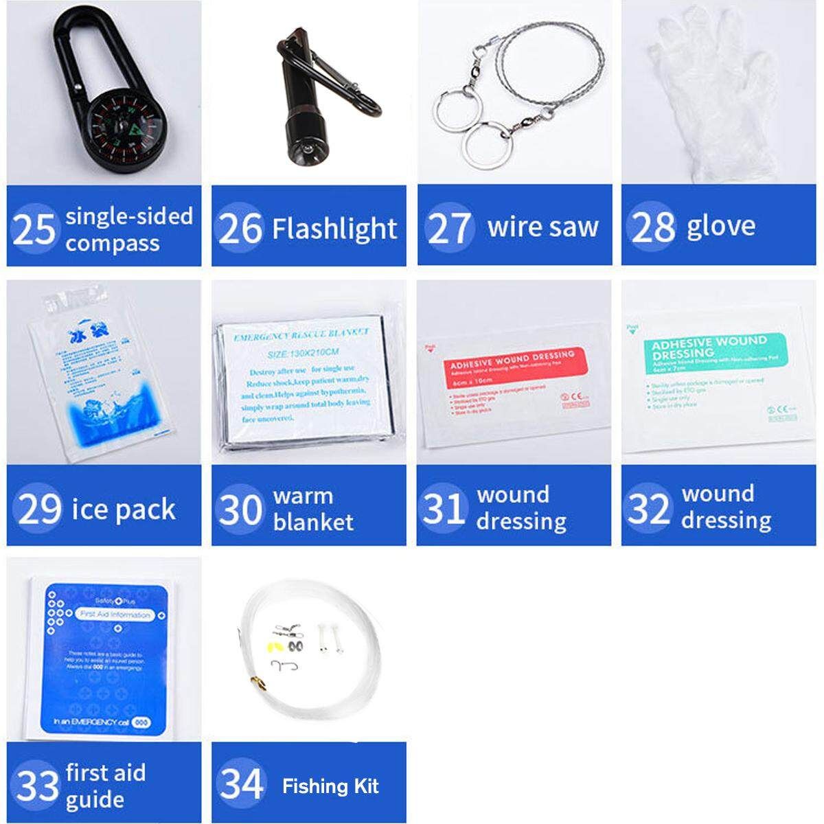 430PCS Outdoor Emergency Survival Kit Gear For Home Travel Office Car Camping Hiking Sport