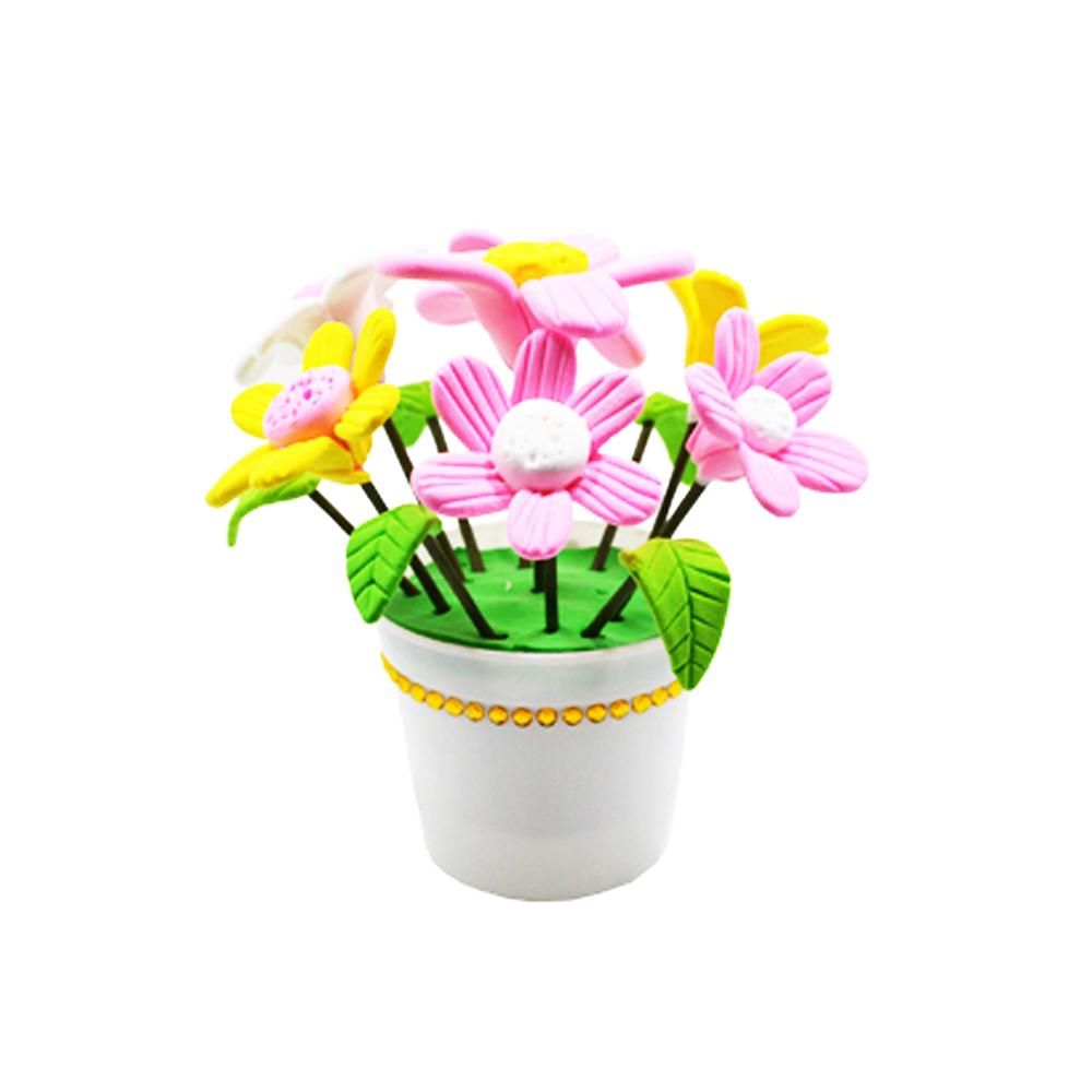 DIY Handmade Material Environmental Ultralight Color Clay Potted Flower DIY Kits for Children Educational Toy