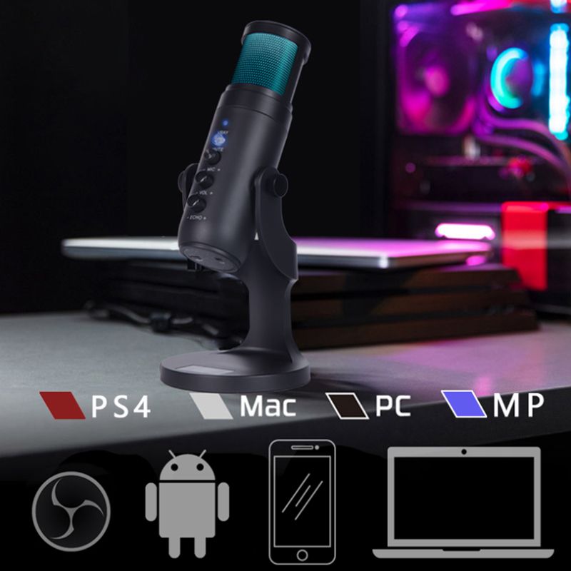 RGB USB Condenser Microphone For Gaming,Meeting