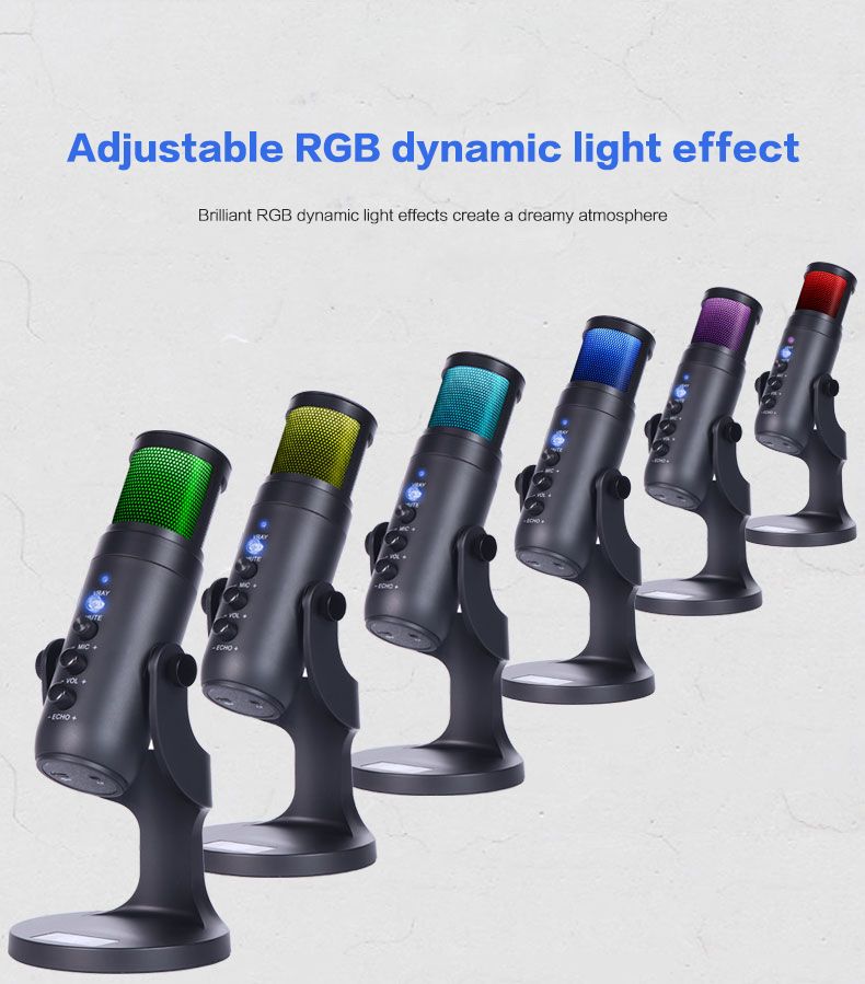 RGB USB Condenser Microphone For Gaming,Meeting